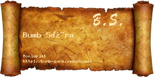 Bumb Sára névjegykártya
